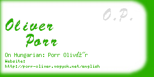 oliver porr business card